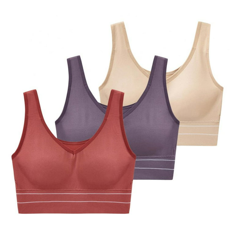 Xmarks Plus Size Racerback Sports Bras for Women High Support Large Bust -  Comfortable Workout Yoga Shockproof Breathable Running Bra(3-Packs)