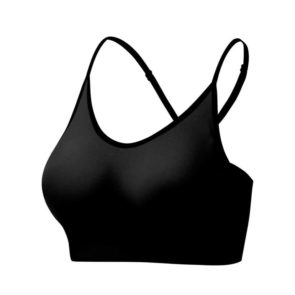Xmarks Women's Seamless Sports Bra Back Cross Wirefree Running Bra Padded Racerback Push up Tank