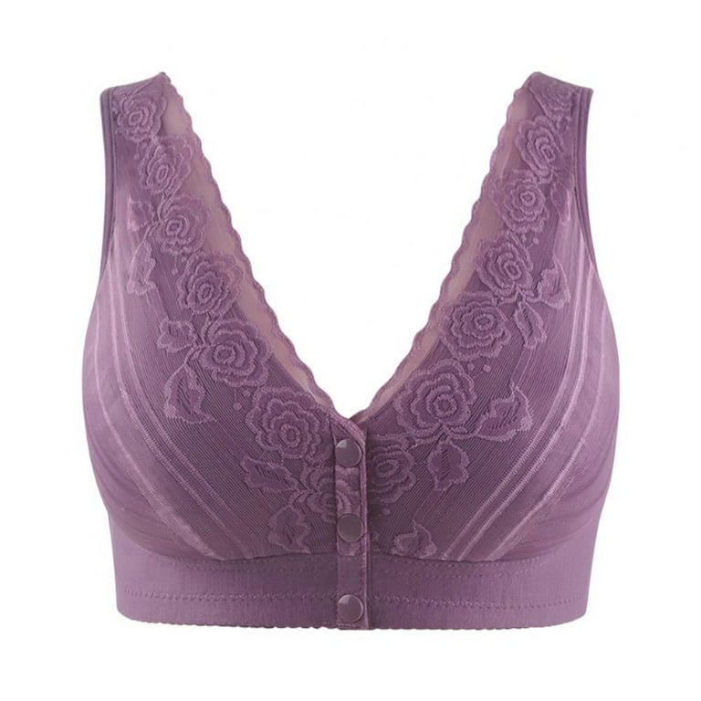 Xmarks Soft Cotton Bras for Women Wirefree Plus Size Front Closure