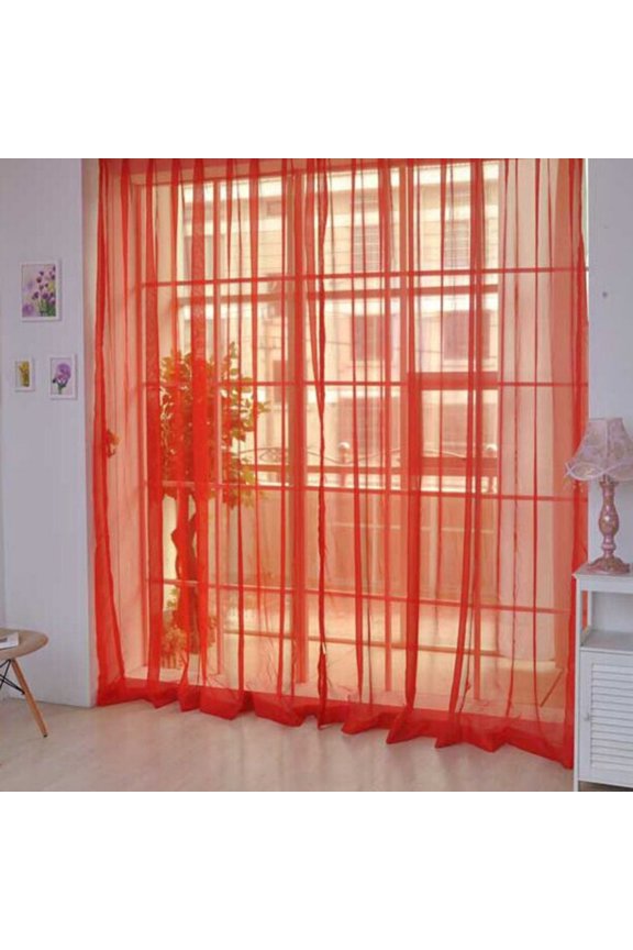 Solid Color Sheer Window Curtains, Sheer Drapes - Rod Pocket Sheer Curtains for Living Room, 39 W x 78 L Inch, Set of 2 Panels