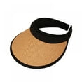 thumbnail image 1 of Xmarks Straw Sun Visors Hats for Kids Boys and Girls Wide Brim Roll Up Ponytail Open Top Cap, 1 of 11