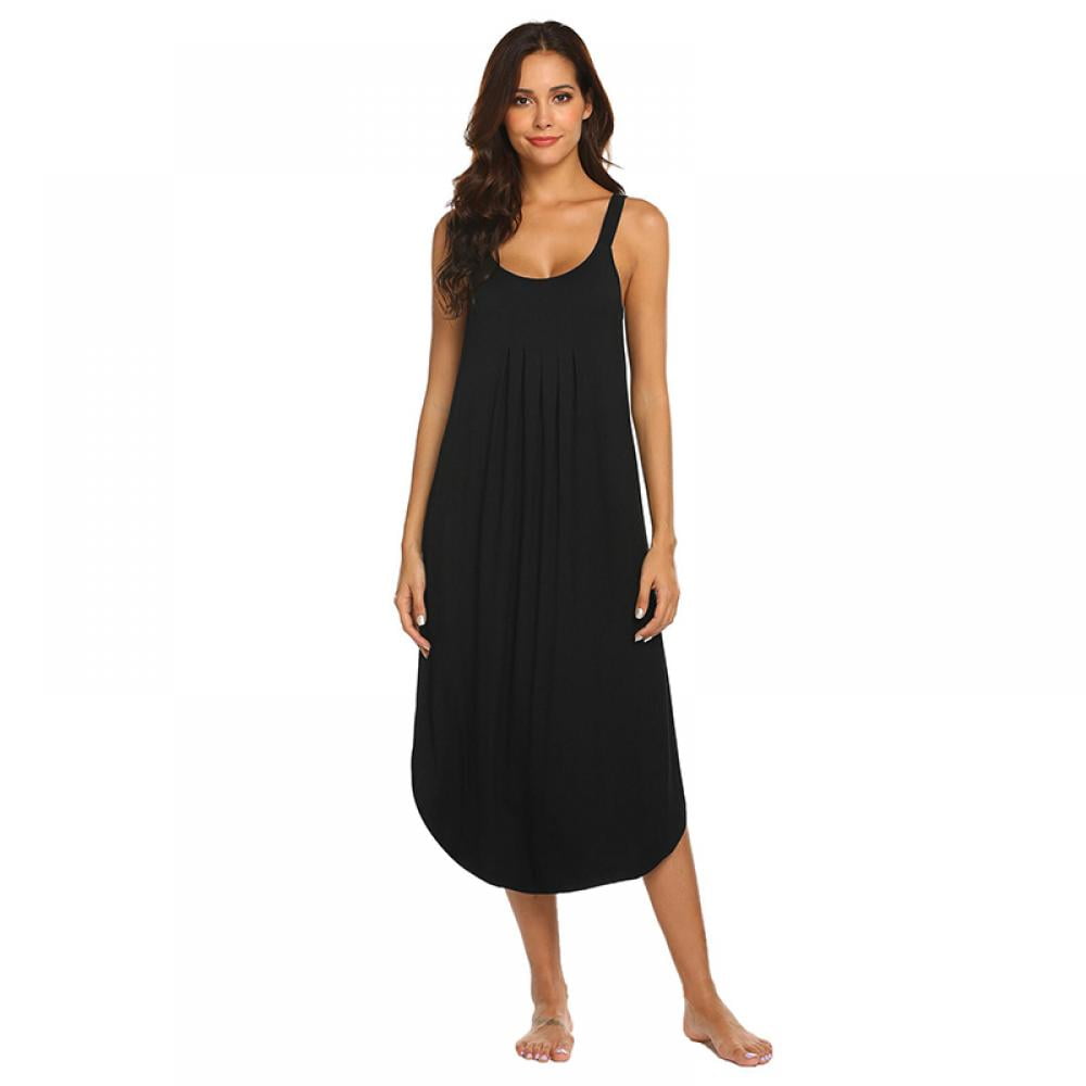 Xmarks Tank Nightgown for Women Knee Length Dress Sleepwear Soft