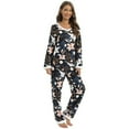 thumbnail image 1 of Xmarks Tie-dye Lounge Sets for Women Sweatsuits Two Piece Outfit Long Sleeve Pajamas Set Sweatshirt with Pants Black S, 1 of 9