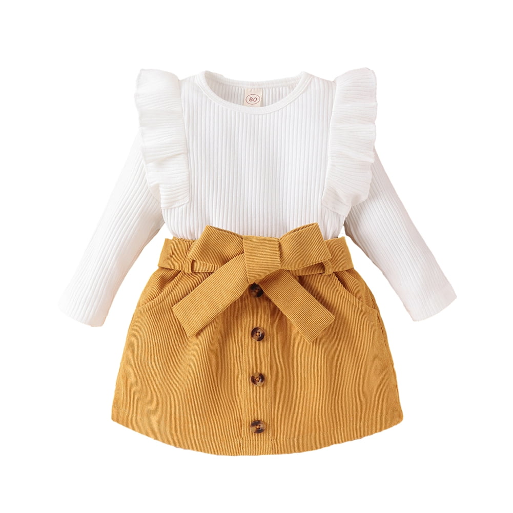 Winter and Autumn Baby Kids Girls Sleeveless Dots Pattern Dress and Plain Top Clothing Set
