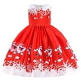 thumbnail image 1 of Xmarks Toddler Girls Christmas Party Dress Bow Elegant Princess Birthday Bridesmaid Wedding Evening Dress 2-10Y, 1 of 4