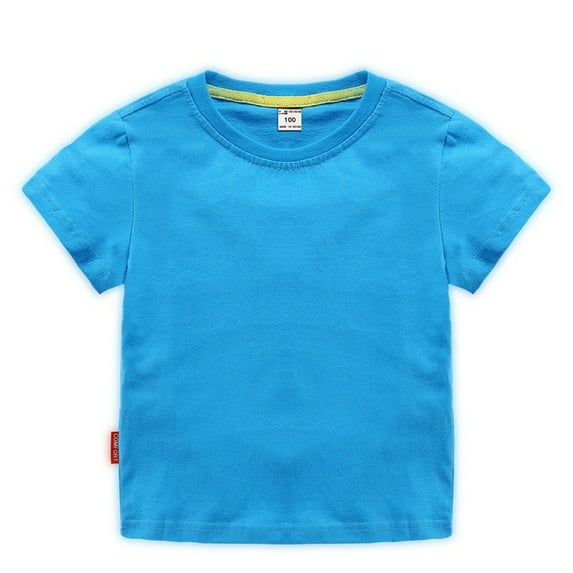 Xmarks Unisex Infant Baby Crew Neck T-Shirt  Toddler Short Sleeve Solid Color Tees Shirts for Boys Girls 2-10T