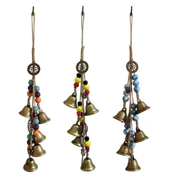 Xmarks Witch Bells 1/2 Pieces for Door Witchcraft Bells Hanger Witchcraft Decor Handmade Clear Negative Energy Witch Door Knocker for Boho Decor