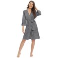 thumbnail image 1 of Xmarks Women Kimono Robes Lace Bathrobe Lightweight Soft Knit Sleepwear V-neck Casual Ladies Loungewear Gray US 8, 1 of 1