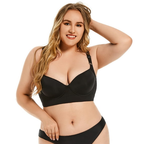 Xmarks Women Push-up Bra Plus Size Seamless Underwire Soft Cup Everyday Bra, 38/85C-44/100F