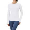 thumbnail image 1 of Xmarks Women Seamless Workout Shirts Yoga Tops Solid Color Round Neck Sports Running Workout Shirt Breathable Athletic Top S-XL, 1 of 8