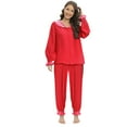 thumbnail image 1 of Xmarks Women Two Piece Pajamas Set Plaid Print Loungewear Button Down Night Suit Long Sleeve Pj Set Red US 12, 1 of 6