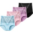 thumbnail image 1 of Xmarks Women Underwear High Waist Cotton Briefs Ladies Panties Tummy Control Panty Full Coverage Pack of 4, 160-187LBS, 1 of 9