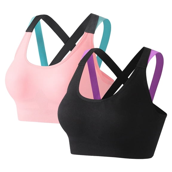 Xmarks Women's 1/2/3 Pack High Support Sports Bras Strappy Cross Back Padded Wokout Running Yoga Gym Bra