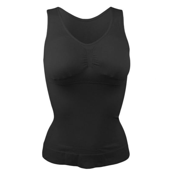 Xmarks Women's 360 Seamfree Tummy Slimming Tank, Black, US 10-12