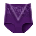 thumbnail image 1 of Xmarks Women's Briefs Underwear Cotton High Waist Tummy Control Panties Rose Jacquard Ladies Panty Purple 160-187LBS, 1 of 3