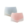 thumbnail image 1 of Xmarks Women's Cotton Maternity Panties, Adjustable Underwear HighCut Briefs 2 Pieces L, 1 of 9