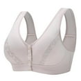 thumbnail image 1 of Xmarks Women's Front Closure Cotton Bra Button Snap Closure Comfort Wireless Pure Bras Full Coverage Wirefree Push Up Bralettes, 1 of 10