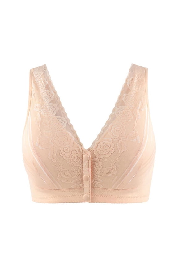 Women's Front-snap-off Underwire Bra Wide Shoulder Straps Vest-style Oversized Bra