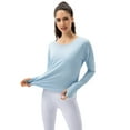 thumbnail image 1 of Xmarks Women's Loose Fitting Sports SunProtection Long Sleeved Crewneck Workout Sun Shirt Casual Lightweight Outdoor Gym Hiking Tops Quick Dry Tops, 1 of 9