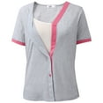 thumbnail image 1 of Xmarks Women's Maternity Nursing Tops Short Sleeve Breastfeeding Shirts Gray US 14, 1 of 5