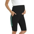 thumbnail image 1 of Xmarks Women's Maternity Yoga Shorts Over The Belly Active Comfy Biker Workout Running Athletic Shorts Side Pockets Black L, 1 of 7