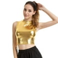 thumbnail image 1 of Xmarks Women's Metallic Shining Camisole Club Party Glitter Disco Sparkle Cami Top Gold XXL, 1 of 5