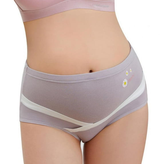 Xmarks Women's Over Bump Maternity Underwear High Waist Seamless Pregnancy Briefs Panties Multi-Pack Gray 2XL