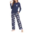 thumbnail image 1 of Xmarks Women's Pajamas Set Long Sleeve Sleepwear Top with Floral Printed Pants 2 Pieces Cozy Loungewear Pj Set, S-2XL, 1 of 6
