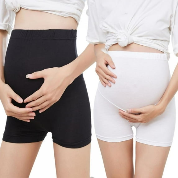 Xmarks Women's Pregnancy Secret Fit Shaper Panty Cotton Over Bump Maternity Boxer Briefs 2 Packs