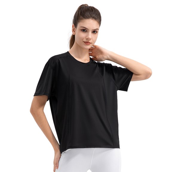 Xmarks Women's Short Sleeve Workout Shirt Quick Dry Running Yoga T-Shirt Wicking Moisture Athletic Tee Top Crew Neck Summer Casual Loose T Shirt, S-XL