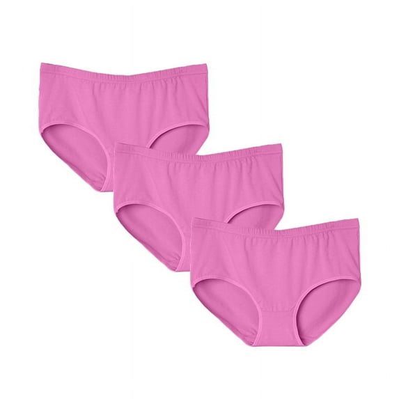 Xmarks Women's Solid Color Comfort Briefs, Brief-Cotton Blend, Soft Full Briefs Ladies Breathable Panties