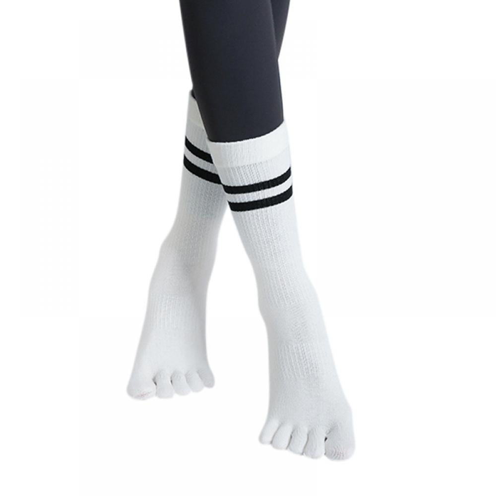 Xmarks Women's Toe Socks for Running Cotton Five Finger Socks Athletic  Walking White 
