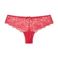 thumbnail image 1 of Xmarks Women's Transparent Full Lace Hollow Out Traceless Breathable Briefs Soft Charming G-string Low Rise Thong(1-Packs), 1 of 2