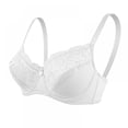 thumbnail image 1 of Xmarks Women's Underwire Bra Minimizer Lace Floral Bra Unlined Unpadded Plus Size Bra 34/75C-40/90D, 1 of 5