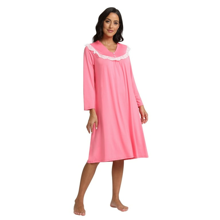 Xmarks Women's Vintage Victorian Nightgown Long Sleeve Sheer