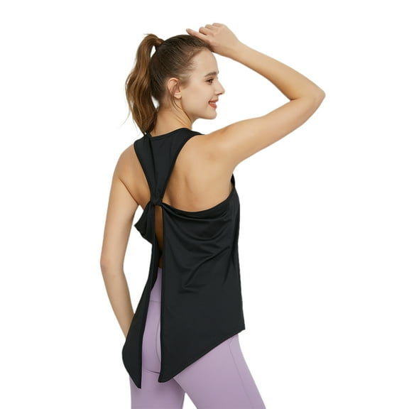 Xmarks Womens Backless Workout Tops for Women Racerback Tank Tops Open Back Running Tank Tops Yoga Shirts S-XL