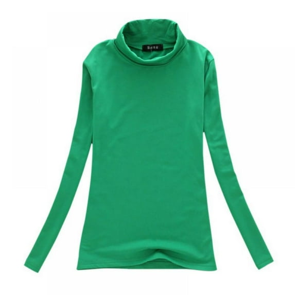 Xmarks Womens Long Sleeve Mock Turtleneck Stretch Fitted Shirts Green Tag XXL/US L