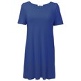 thumbnail image 1 of Xmarks Womens Sleepshirt Soft Sleepwear Pleated Nightshirt Comfy Sleep Dress Short Sleeve Nightdress Blue US 6, 1 of 7