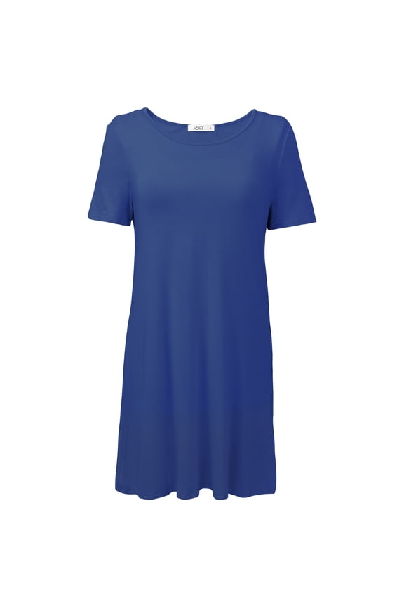 Womens Sleepshirt Soft Sleepwear Pleated Nightshirt Comfy Sleep Dress Short Sleeve Nightdress Blue US 8