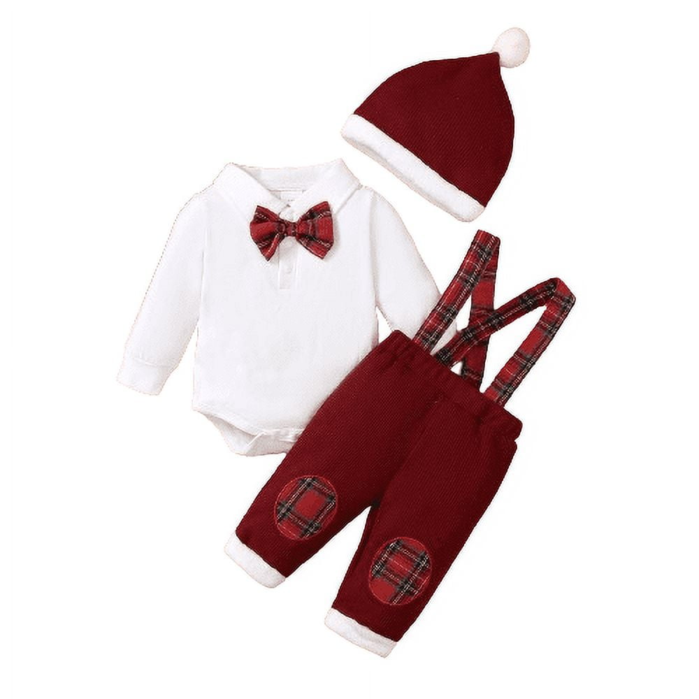 Suealasg Baby Boys Christmas Gentleman Suit Outfit Long Sleeve