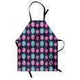 thumbnail image 1 of Xmas Apron Festive Celebration Pattern with Vertical Borders Pink Blue Floral Circles, Unisex Kitchen Bib Apron with Adjustable Neck for Cooking Baking Gardening, Dark Blue Teal Pink, by Ambesonne, 1 of 3