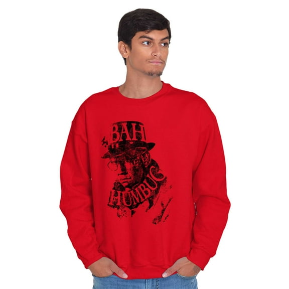 Xmas Bah Humbug Christmas Scrooge Unisex Plus Fleece Graphic Sweatshirt Brisco Brands 5X
