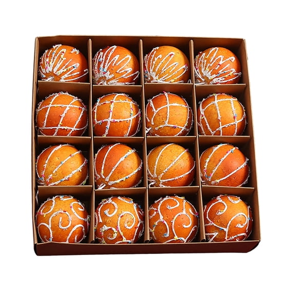 Xmas Ball, 16-Piece Christmas Ornament Set, Plastic Hanging Decorations for Christmas Tree, Door, Wall, and Porch, Durable and Easy to Hang with Metal Buckle and Rope, Good for Christmas Decoration