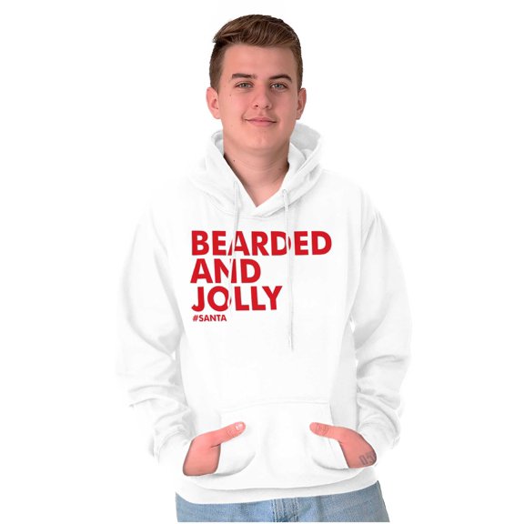 Xmas Bearded and Jolly Hashtag Santa Hoodie Hooded Sweatshirt Men Brisco Brands M