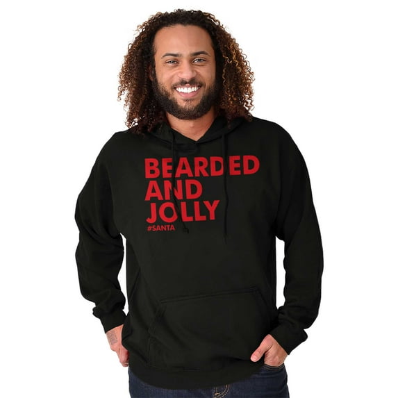 Xmas Bearded and Jolly Hashtag Santa Men's Big & Tall Graphic Hoodie Brisco Brands 2X
