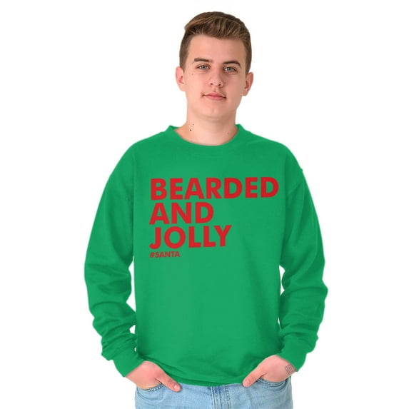 Xmas Bearded and Jolly Hashtag Santa Men's Big & Tall Crewneck Sweatshirt Brisco Brands 2X