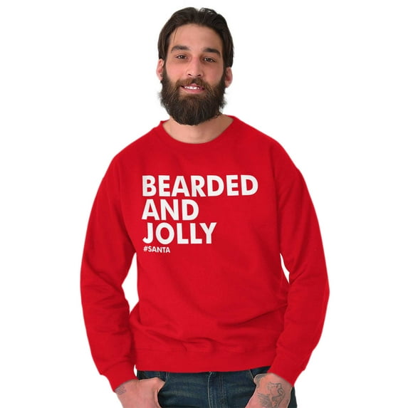 Xmas Bearded and Jolly Hashtag Santa Men's Crewneck Sweatshirt Brisco Brands L