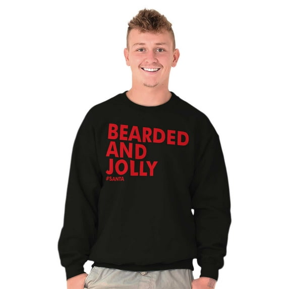 Xmas Bearded and Jolly Hashtag Santa Men's Crewneck Sweatshirt Brisco Brands S