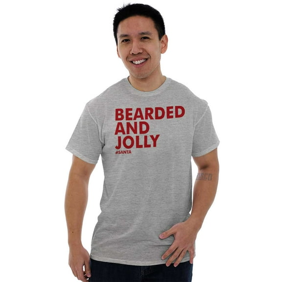 Xmas Bearded and Jolly Hashtag Santa Men's Graphic T Shirt Tees Brisco Brands L