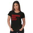 thumbnail image 1 of Xmas Bearded and Jolly Hashtag Santa Womens Slim Fit Graphic Tee Brisco Brands X, 1 of 4